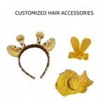 Customizable plush animal-shaped hair bands and hair clips set