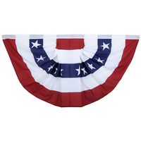 18" x 36" 5-Stripe and Stars Cotton Pleated Fan - Decorations, Banners