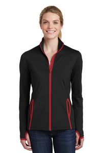Sport-Tek® Women's Sport-Wick® Stretch Contrast Full-Zip Jacket.