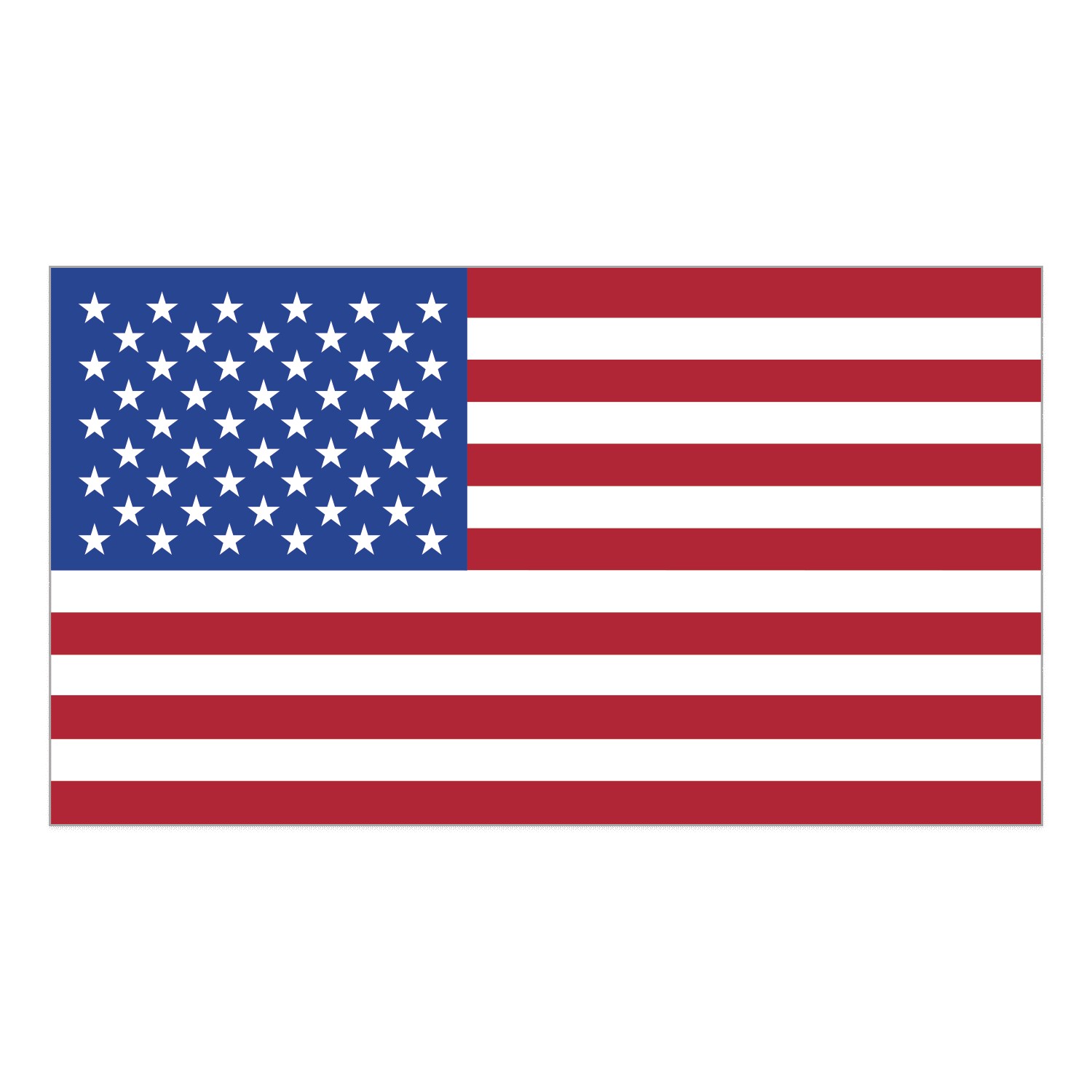 U.S. Flag Decal | 2 1/4" x 4" | White Vinyl | Removable Adhesive - Decals