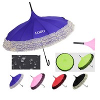 Elegant Lace Pagoda Sun Umbrella - Umbrellas