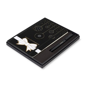Moleskine® Hard Cover Holiday Notebook and GO Pen Gift Set - Black