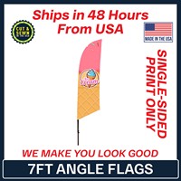 7' Angle Flag - Single Sided Print Only - Made in the USA - Flags, Banners