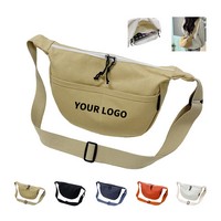 Canvas Crossbody Messenger With Zipper Opening 8.6" Length X 11.8" Width X 4.3" Height - Bags, Cases