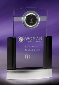 Neopolitan Jade Crystal Clock Award