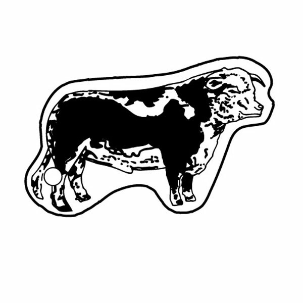 Cattle/Bull w/Detail Key Tag (Spot Color) - Key Chains / Rings