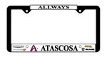 Black Plastic Signature Dome Standard License Plate Frame w/Chrome Material