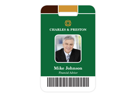 Full Color Vertical ID Badges (Single Sided w/Slot) - Badges