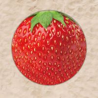 63 x 63" Strawberry Shaped Soft Custom Shape Towels Microfiber Beach Towels - Two Side Printing - Towels, Mats