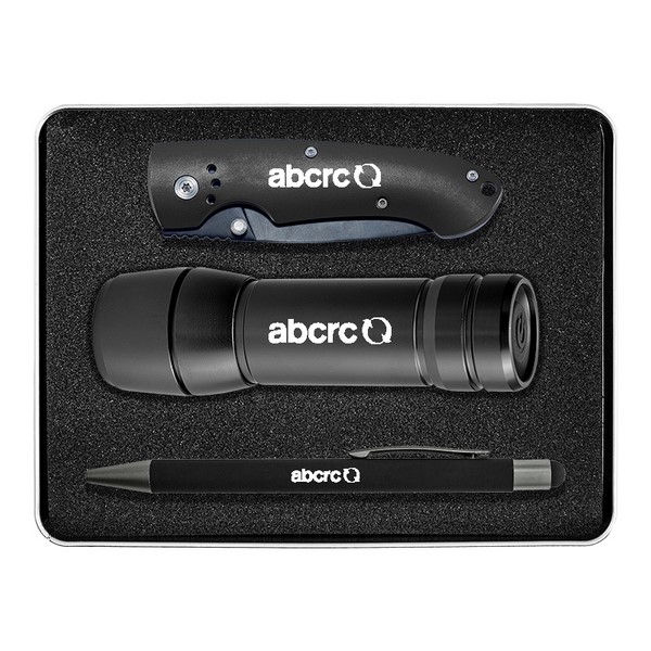 Gift Set With Fl45 Torch Light, Tk305 Knife And Pn04 Pen