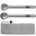 Camping Travel Durable Eco-Friendly Titanium 8.7" Long Handle Spork Soup Spoon Set