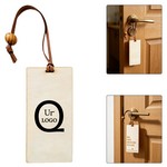 Dual-Sided Solid Wood Door Hanger W/ Leather Strap