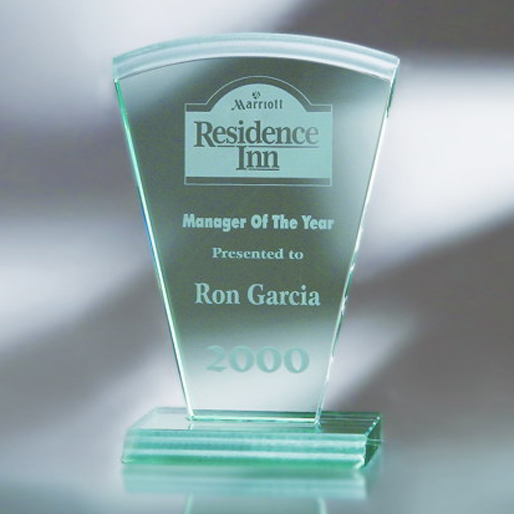 8 5/8" Waterfall Fan Award - Awards, Crystal