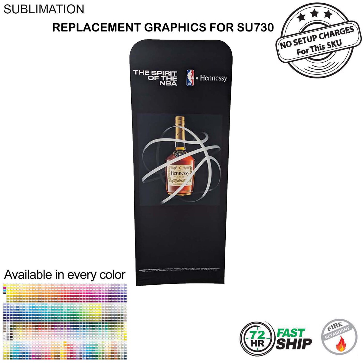 72 Hr Fast Ship - Replacement Full Color Graphics Double Sided for EuroFit Straight Wall (2'x78") - Displays