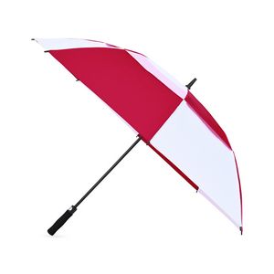 Elements 60" Recycled Auto Open Double Canopy Golf Umbrella - Red-White