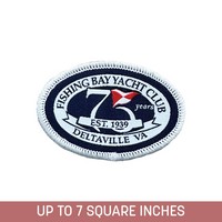 Woven Sticker (Stick-On) Up To 7 Sq. In. w/ Merrowed Edge (4-ply) - Labels, Patches