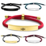 Custom Engraved Stainless Steel Braided Bracelet, Adjustable Up to 9.8'' Wrist