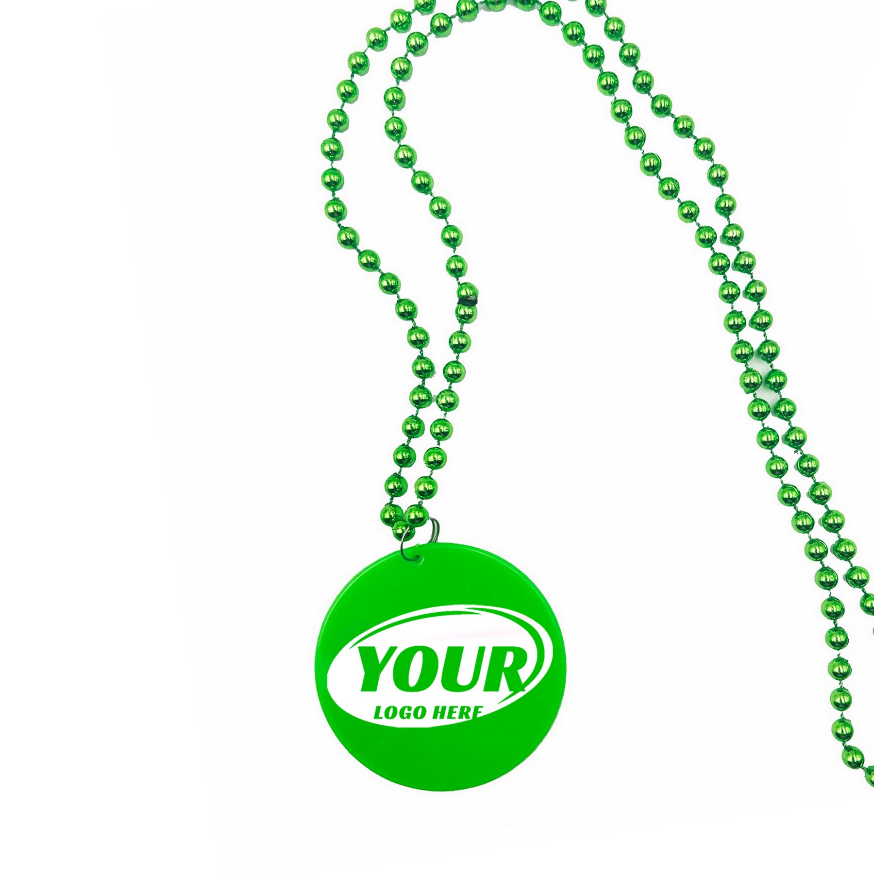 Mardi Gras Beads With 2.6" Medallion - Necklaces