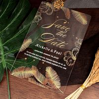 Custom Full Color Printed Clear Acrylic Invitations - 5" x 7" - Invitations, Cards