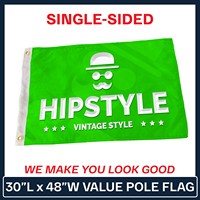 VALUE - 30" x 48" Custom Pole Flag - Single Sided - Flags, Signs