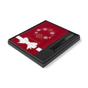 Moleskine® Hard Cover Holiday Notebook and Kaweco Pen Gift Set - Scarlet Red