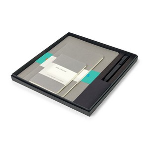 Moleskine® Assorted Cahier and GO Pen Gift Set - Pebble Grey