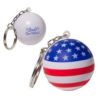 Patriotic Stress Ball Key Chain - Key Chains / Rings, Squeeze Toys