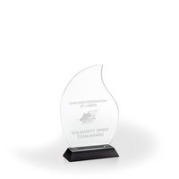 Flame Award with Black Wood Base, Small - Engraved
