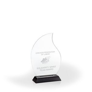 Flame Award with Black Wood Base, Small - Engraved