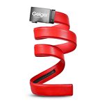 Red Leather Belt w/40mm Gunmetal Buckle