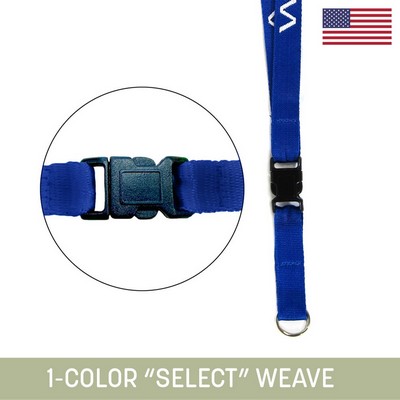 1/2" Woven Detachable Lanyard w/ Split Ring & Back Breakaway - "Select" Weave