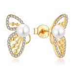 Pearl Butterfly Earrings For Women