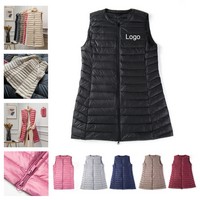 Women Long Puffer Vest Down - Vests