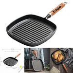 Nonstick Frying Pan With Heat-Resistant Wooden Handle
