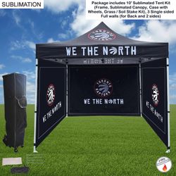 Full Privacy Tent Package, 10' Sublimated Tent kit, 3 Single Sided Full Walls For Back And 2 sides - Tents