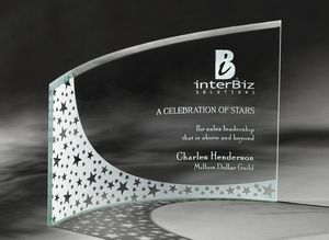 7.75" Breeze Bent Jade Crystal Award