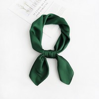 28" x 28" Dark Green Square Scarf Neck Scarves Kerchief Neckerchief Handbags Wrap Scarf #60 - Bandanas, Scarves