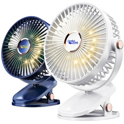 Clip-on Battery Operated Fan with LED Lights