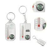 Mini Compass Thermometer Keychain