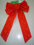 Red Glittery Christmas Bow w/ Large Knot (36 Cmx23 Cmx7 Cm)