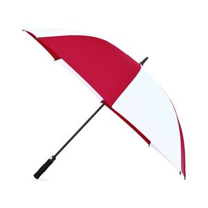 Elements 60" Recycled Auto Open Golf Umbrella - Red-White