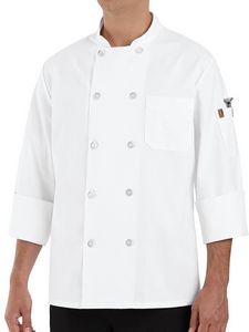 Red Kap Culinary - Unisex Ten Pearl Button 30" Poly-Cotton Chef Coat - Coats, Uniforms
