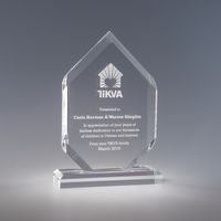 Modern Elemental Clear Acrylic Award with Base