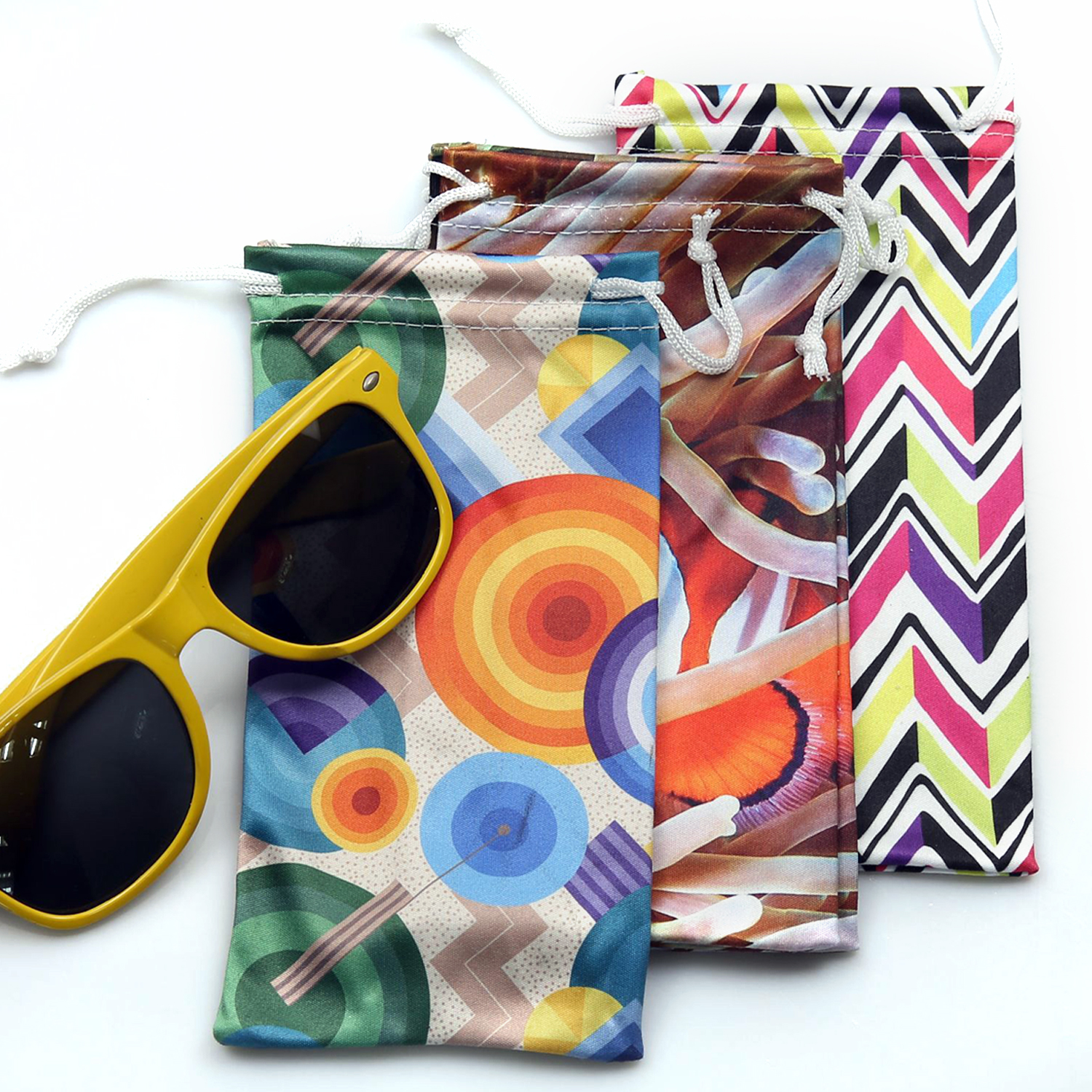 Drawstring Eyeglasses Microfiber Soft Pouch Case - Bags, Pouches