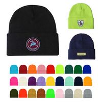 Knit Roll Cuff Beanie Cap - Beanies, Caps