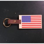 American Flag Hardwood Keychains - FLG04-04A
