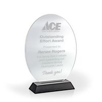 Oval Award with Black Base, Large - Engraved