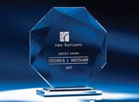 6.5" Crystal Octavia Award w/Glass Base