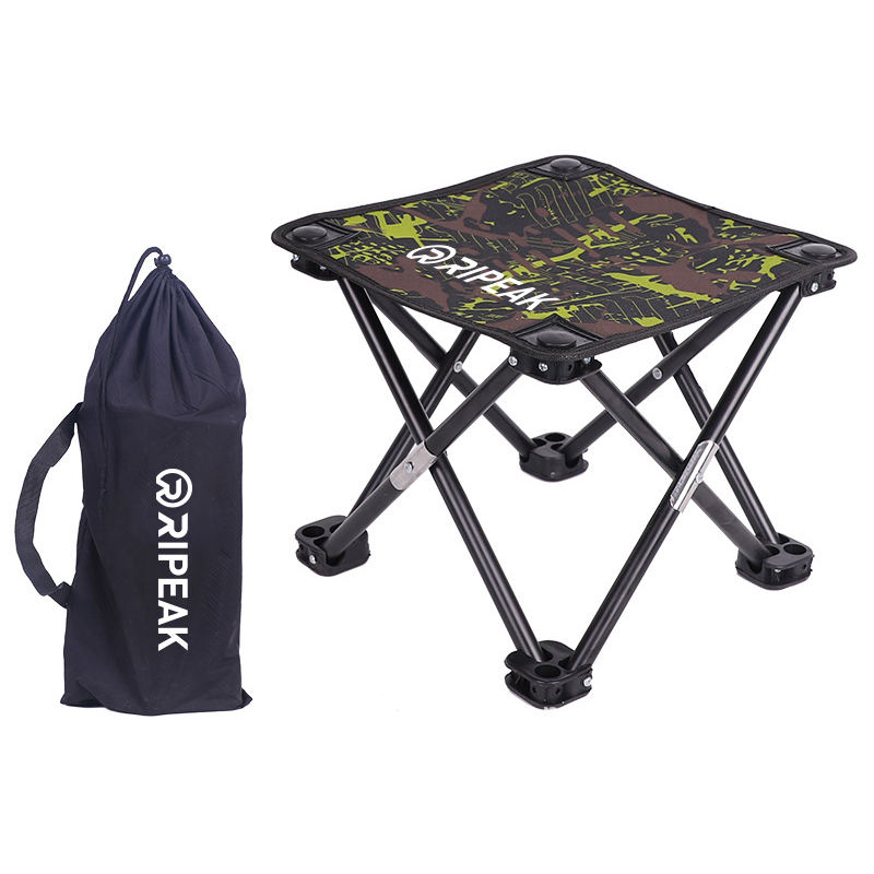 Portable Oxford Folding Stool Collapsible Camping Outdoor Chairs W/Carrying Bag(Yellow Camouflage) - Chairs, Stools