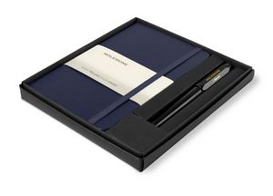 Moleskine® Medium Notebook and Kaweco Pen Gift Set - Navy Blue